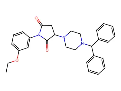 3-[4-(Diphenylmethyl)piperazin-1-yl]-1-(3-ethoxyphenyl)pyrrolidine-2,5-dione structure