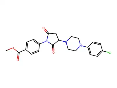 Methyl 4-{3-[4-(4-chlorophenyl)piperazin-1-yl]-2,5-dioxopyrrolidin-1-yl}benzoate structure