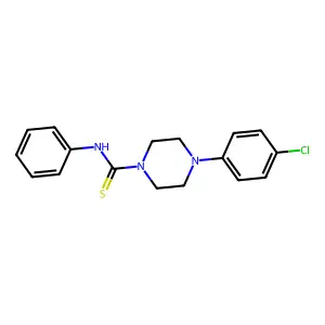 4-(4-chlorophenyl)-N-phenylpiperazine-1-carbothioamide structure