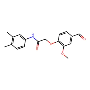 N-(3,4-dimethylphenyl)-2-(4-formyl-2-methoxyphenoxy)acetamide structure