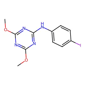 N-(4-Iodophenyl)-4,6-dimethoxy-1,3,5-triazin-2-amine structure