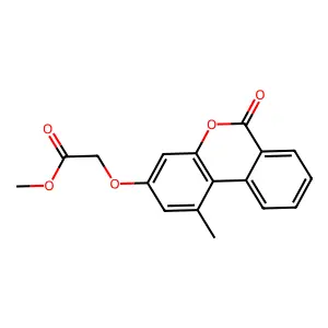 methyl [(1-methyl-6-oxo-6H-benzo[c]chromen-3-yl)oxy]acetate structure