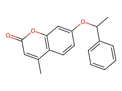 4-methyl-7-(1-phenylethoxy)-2H-chromen-2-one structure