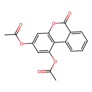 1-(acetyloxy)-6-oxo-6H-benzo[c]chromen-3-yl acetate structure