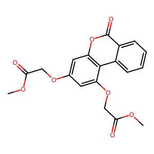 (1-Methoxycarbonylmethoxy-6-oxo-6H-benzo(C)chromen-3-yloxy)-acetic acid ME ester structure
