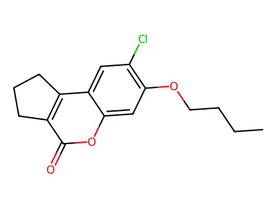7-butoxy-8-chloro-2,3-dihydrocyclopenta[c]chromen-4(1H)-one structure