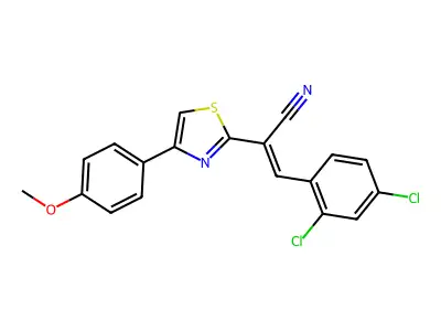 3-(2,4-Dichlorophenyl)-2-[4-(4-methoxyphenyl)-1,3-thiazol-2-yl]prop-2-enenitrile structure