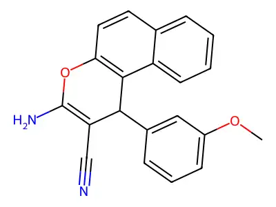 3-amino-1-(3-methoxyphenyl)-1H-benzo[f]chromene-2-carbonitrile structure