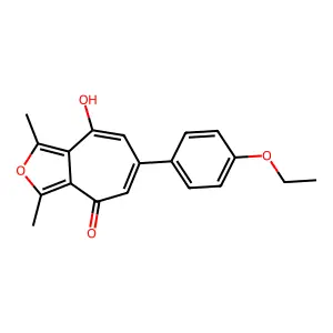 6-(4-ethoxyphenyl)-8-hydroxy-1,3-dimethyl-4H-cyclohepta[c]furan-4-one structure