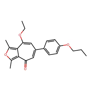 8-ethoxy-1,3-dimethyl-6-(4-propoxyphenyl)-4H-cyclohepta[c]furan-4-one structure