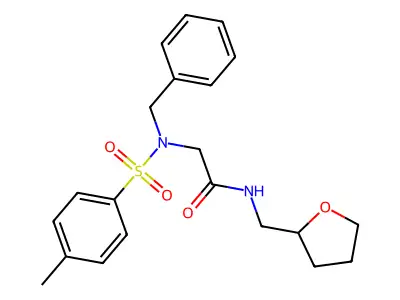 2-[benzyl-(4-methylphenyl)sulfonylamino]-N-(oxolan-2-ylmethyl)acetamide structure
