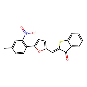 (2Z)-2-[[5-(4-methyl-2-nitrophenyl)furan-2-yl]methylidene]-1-benzothiophen-3-one structure