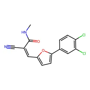 2-cyano-3-[5-(3,4-dichlorophenyl)furan-2-yl]-N-methylprop-2-enamide structure