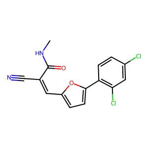 2-cyano-3-[5-(2,4-dichlorophenyl)furan-2-yl]-N-methylprop-2-enamide structure