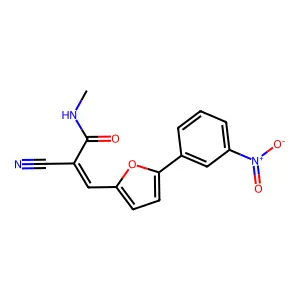 2-cyano-N-methyl-3-[5-(3-nitrophenyl)furan-2-yl]prop-2-enamide structure