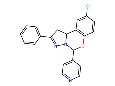 9-Chloro-2-phenyl-5-(pyridin-4-yl)-1,10b-dihydropyrazolo[1,5-c][1,3]benzoxazine structure