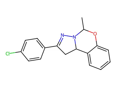 2-(4-Chlorophenyl)-5-methyl-1,10B-dihydropyrazolo(1,5-C)(1,3)benzoxazine structure