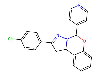 2-(4-Chlorophenyl)-5-(4-pyridinyl)-1,10b-dihydropyrazolo[1,5-c][1,3]benzoxazine structure