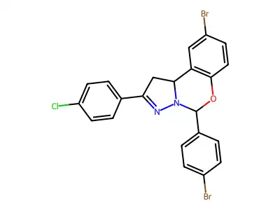 9-BR-5-(4-Bromo-PH)-2-(4-chloro-PH)-1,10B-dihydropyrazolo(1,5-C)(1,3)benzoxazine structure