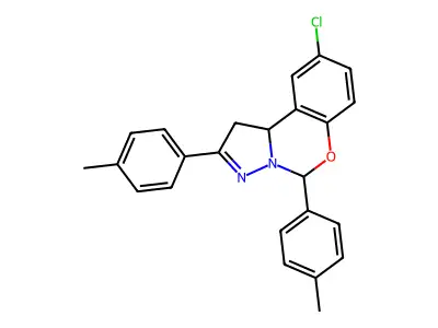 9-Chloro-2,5-bis(4-methylphenyl)-1,10b-dihydropyrazolo[1,5-c][1,3]benzoxazine structure