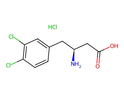 (S)-3-Amino-4-(3,4-dichlorophenyl)butanoic acid hydrochloride structure