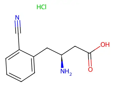 (S)-3-Amino-4-(2-cyanophenyl)butanoic acid hydrochloride structure