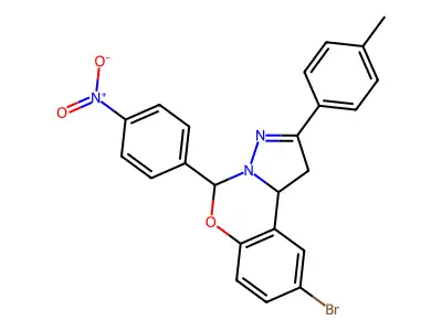 8-BR-4-(4-Nitro-PH)-2-P-tolyl-1,9B-2H-5-oxa-3,3A-diaza-cyclopenta(A)naphthalene structure