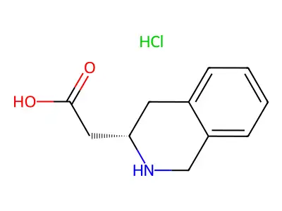 2-[(3S)-1,2,3,4-tetrahydroisoquinolin-3-yl]acetic acid hydrochloride structure