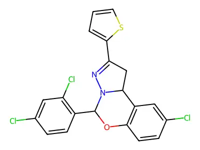 9-CHLORO-5-(2,4-DICHLOROPHENYL)-2-(2-THIENYL)-1,10B-DIHYDROPYRAZOLO[1,5-C][1,3]BENZOXAZINE structure