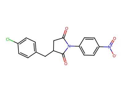 3-[(4-Chlorophenyl)methyl]-1-(4-nitrophenyl)pyrrolidine-2,5-dione structure