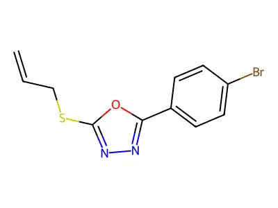2-(4-Bromophenyl)-5-(prop-2-en-1-ylsulfanyl)-1,3,4-oxadiazole structure