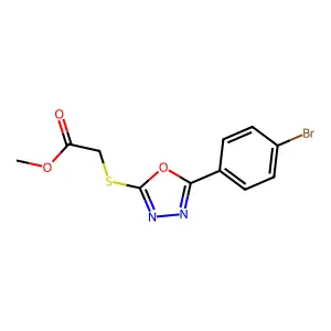 Methyl {[5-(4-bromophenyl)-1,3,4-oxadiazol-2-yl]sulfanyl}acetate structure