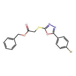 Phenylmethyl {[5-(4-bromophenyl)-1,3,4-oxadiazol-2-yl]sulfanyl}acetate structure