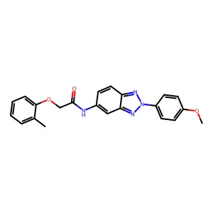 N-[2-(4-methoxyphenyl)benzotriazol-5-yl]-2-(2-methylphenoxy)acetamide structure