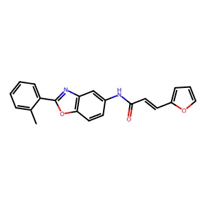 (E)-3-(furan-2-yl)-N-[2-(2-methylphenyl)-1,3-benzoxazol-5-yl]prop-2-enamide structure