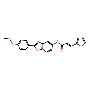 (E)-N-[2-(4-ethoxyphenyl)-1,3-benzoxazol-5-yl]-3-(furan-2-yl)prop-2-enamide structure
