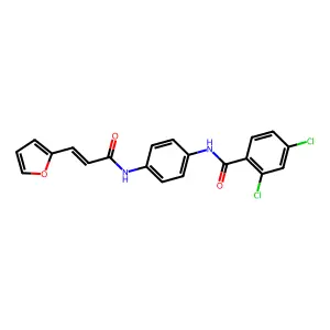2,4-dichloro-N-[4-[[(E)-3-(furan-2-yl)prop-2-enoyl]amino]phenyl]benzamide structure