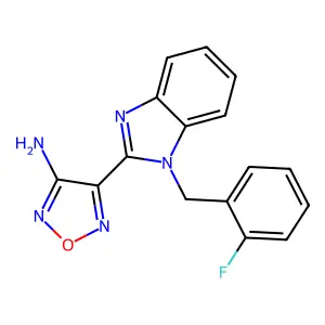 4-[1-[(2-Fluorophenyl)methyl]benzimidazol-2-yl]-1,2,5-oxadiazol-3-amine structure