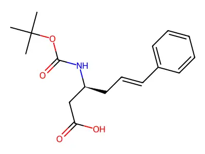 Boc-(S)-3-Amino-(6-phenyl)-5-hexenoic acid structure