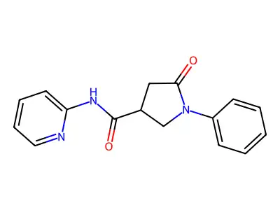 5-oxo-1-phenyl-N-(pyridin-2-yl)pyrrolidine-3-carboxamide structure