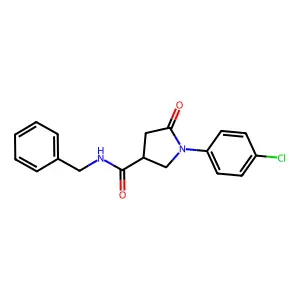 N-benzyl-1-(4-chlorophenyl)-5-oxopyrrolidine-3-carboxamide structure