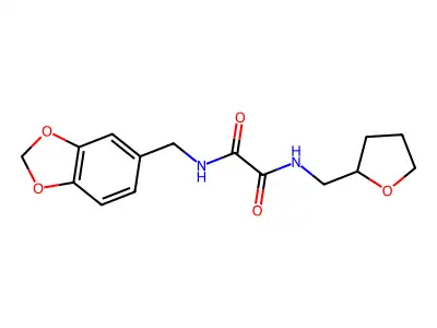 N-(1,3-benzodioxol-5-ylmethyl)-N'-(tetrahydrofuran-2-ylmethyl)ethanediamide structure