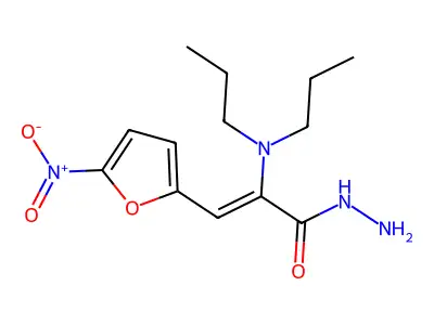 2-(Dipropylamino)-3-(5-nitrofuran-2-yl)prop-2-enehydrazide structure