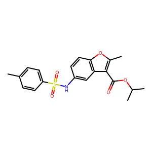 isopropyl 2-methyl-5-(4-methylphenylsulfonamido)benzofuran-3-carboxylate structure