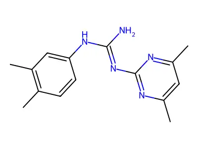 N-(3,4-dimethylphenyl)-N'-(4,6-dimethylpyrimidin-2-yl)guanidine structure