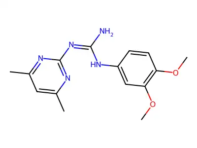 N-(3,4-dimethoxyphenyl)-N'-(4,6-dimethylpyrimidin-2-yl)guanidine structure
