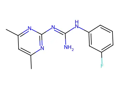 1-(4,6-Dimethylpyrimidin-2-yl)-3-(3-fluorophenyl)guanidine structure