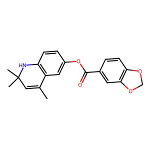 (2,2,4-trimethyl-1H-quinolin-6-yl) 1,3-benzodioxole-5-carboxylate structure