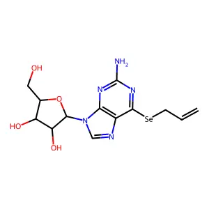 2-(2-Amino-6-prop-2-enylselanylpurin-9-yl)-5-(hydroxymethyl)oxolane-3,4-diol structure