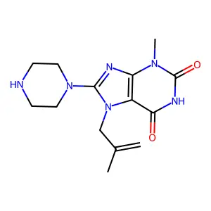 3-methyl-7-(2-methylallyl)-8-(piperazin-1-yl)-1H-purine-2,6(3H,7H)-dione structure